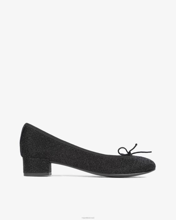 נשים Repetto שָׁחוֹר קמיל בלרינות - נוצצות הַנעָלָה HV06104