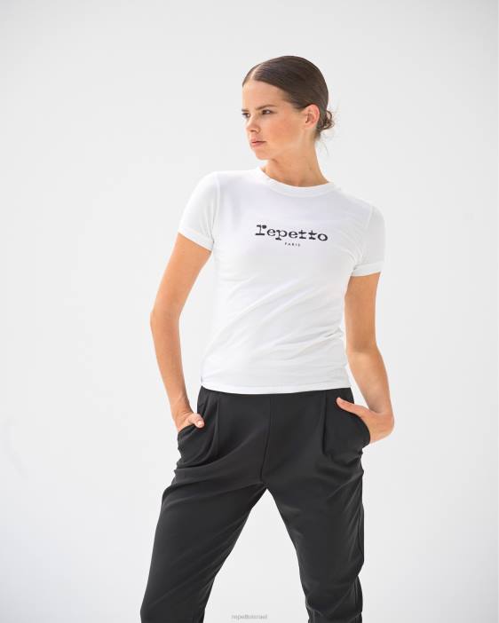 נשים Repetto שחור ולבן חולצה קצרה הַלבָּשָׁה HV06347