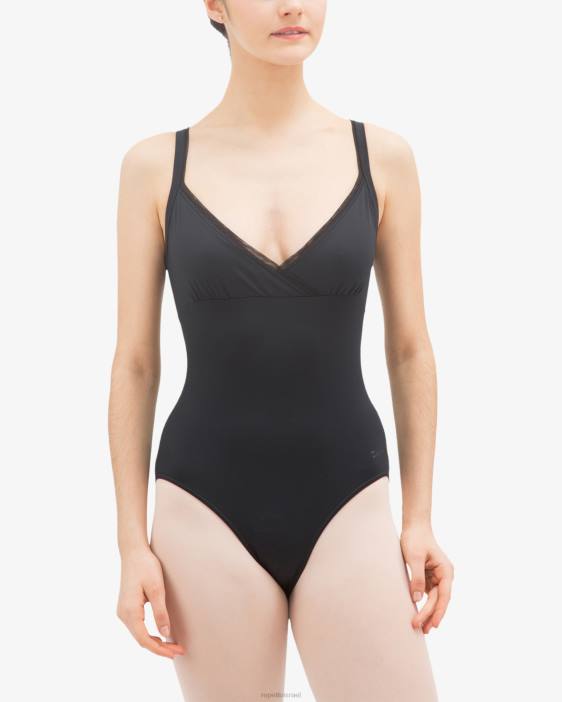 נשים Repetto שָׁחוֹר בגד גוף עוטף הַלבָּשָׁה HV06473