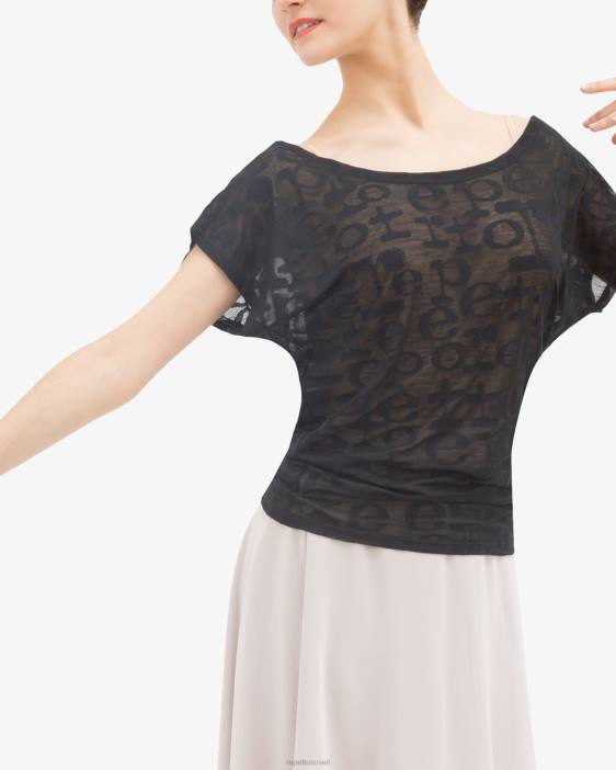נשים Repetto שָׁחוֹר חולצה שקופה הַלבָּשָׁה HV06553