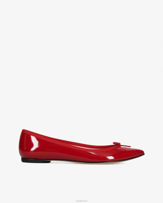 נשים Repetto אדום לוהט בלרינה מחודדת בריג'יט הַנעָלָה HV0659