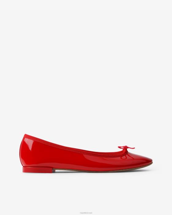 נשים Repetto אדום לוהט בלרינות cendrillon - טבעוניות הַנעָלָה HV06121