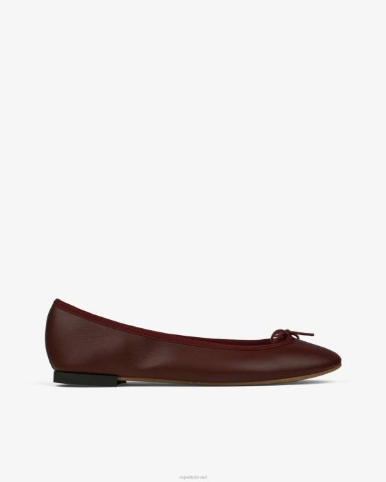 נשים Repetto אדום פומרד בלרינות cendrillon - טבעוניות הַנעָלָה HV065