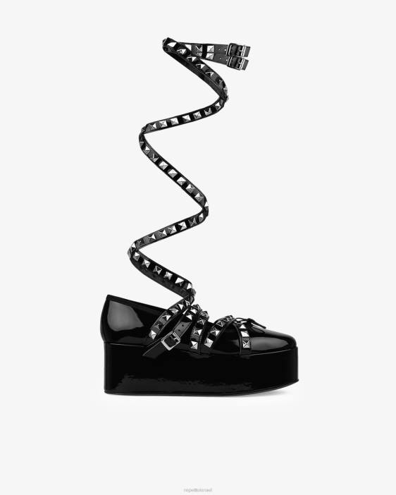 נשים Repetto שָׁחוֹר x noir kei ninomiya - פלטפורמת מרי ג'ינס עם רצועת קרסול הַנעָלָה HV06181