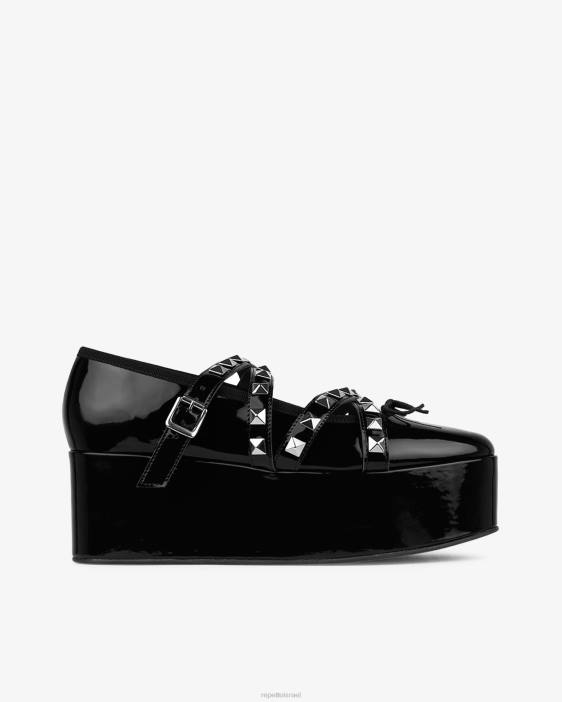 נשים Repetto שָׁחוֹר x noir kei ninomiya - פלטפורמת מרי ג'ינס עם רצועה משובצת הַנעָלָה HV06182